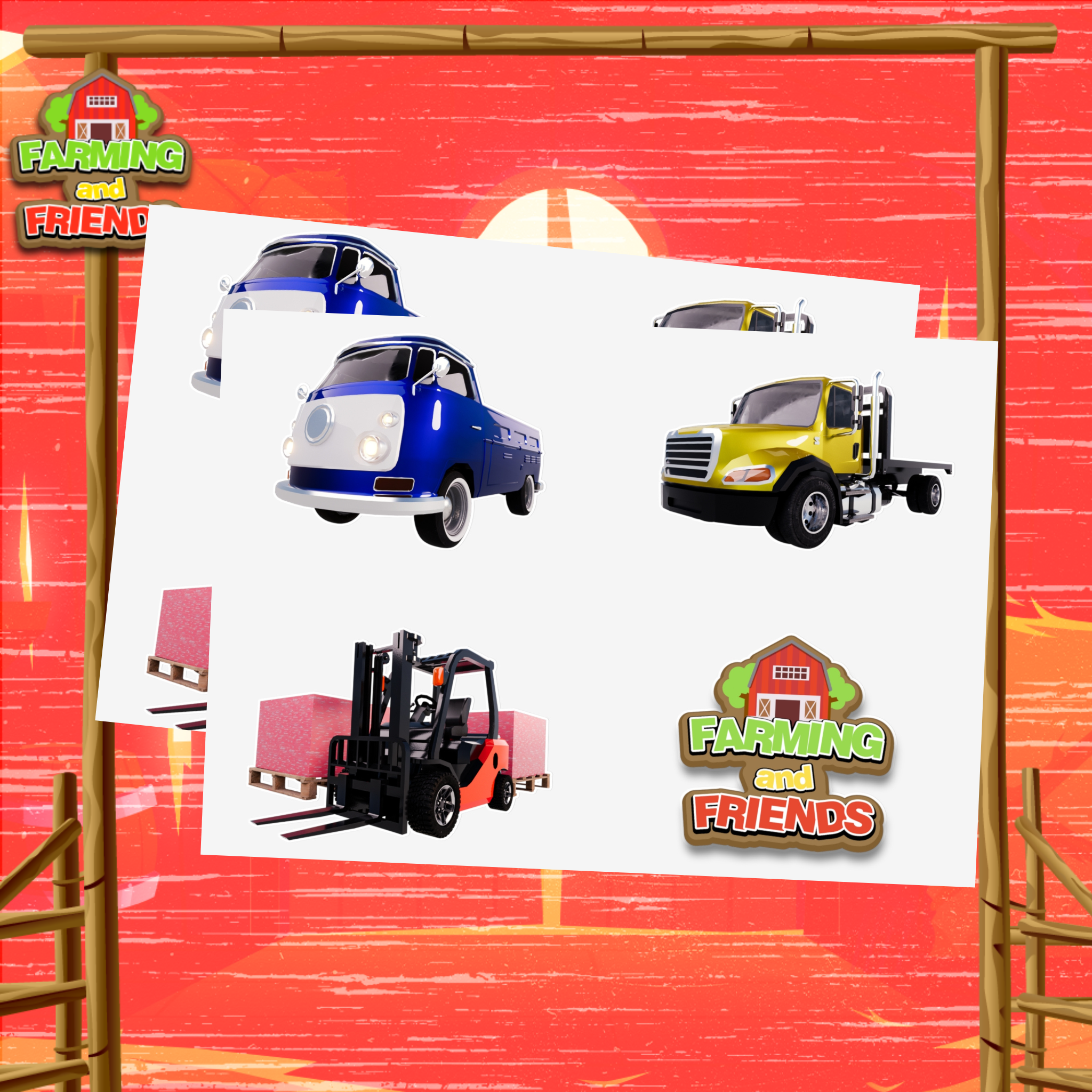 Farming and Friends - Vehicle Sticker Pack Sheet 2nd Collection (1pc)