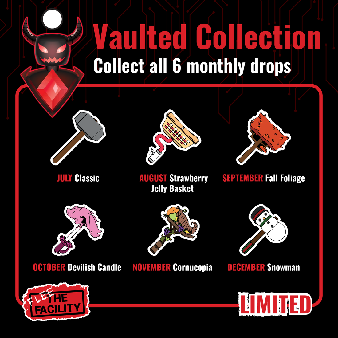 Flee The Facility - Cornucopia Hammer Pin - Nov Limited Edition